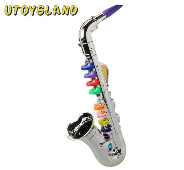 Simulación para niños 8 tonos Saxofón Trompeta Juguete musical educativo temprano Juguetes para niños Accesorios de fiesta para cumpleaños Plata Dorado C011562172