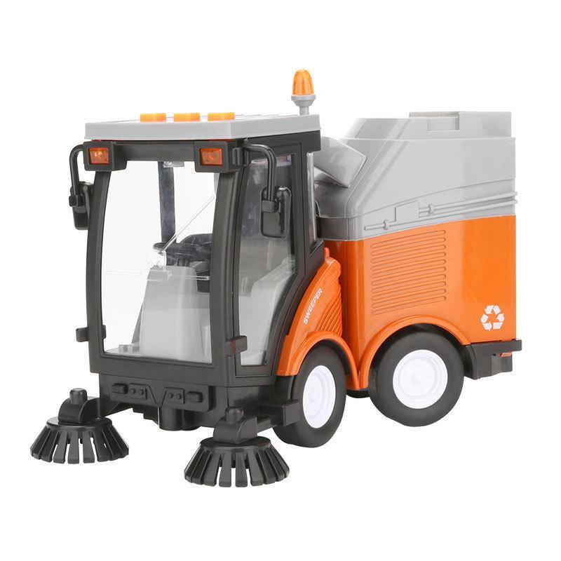 Children Simulation Road Sweeper Toy Garbage Truck Sanitation Processing Street Car Model Light Music Back Birthday Toy Car Gift LJ200930