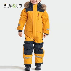 Niños Ski Coat ing Jumpsuit Niños Niñas Invierno al aire libre Cálido a prueba de viento Impermeable Snowboard Suit Kids Jacket + Pants Set 211203