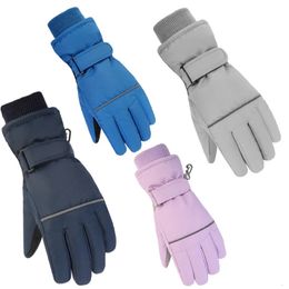 Guantes de esquí para niños, manoplas gruesas impermeables para mantener los dedos calientes, guantes de invierno para Snowboard y nieve para niños y niñas 240112