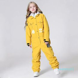 Combinaison de Ski pour enfants, combinaison de snowboard pour filles et garçons, ensemble de Ski épais et chaud pour enfants, vêtements d'hiver à capuche, coupe-vent imperméable