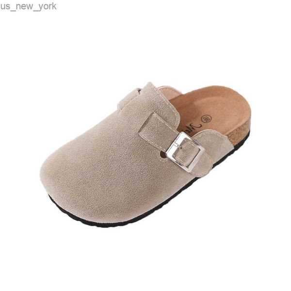 Enfants pantoufles filles liège pantoufles enfants chaussures maison chaussures bébé garçons enfants mode daim sandales décontractées 2020 printemps été L230518