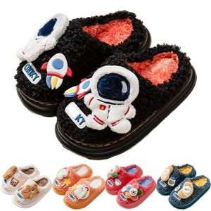 Zapatillas para niños Unicornio Oso Niños Dibujos animados Astronauta Felpa Casa Zapatos Niñas Niños Interior Antideslizante Cálido Invierno 220225