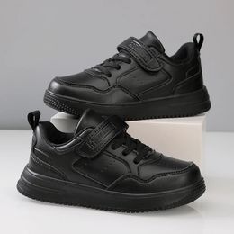 Enfants Sneaker garçons chaussures en cuir plat enfants noir blanc chaussures pour fille léger sport Tennis garçon Sneaker 240115
