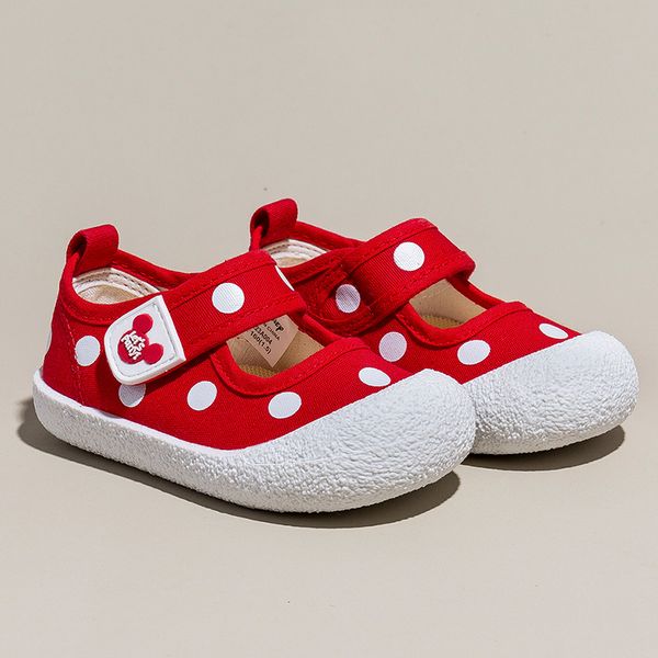 Enfants baskets enfants chaussures décontractées filles toile à pois chaussures anti-dérapant mode respirant doux printemps