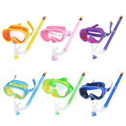 Kinderen snorkelset Scubas snorkelen maskers zwemmen brilgilen met droge snorkels buisuitrusting duikwielkits 240416