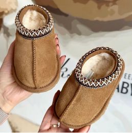 Enfants Boots de neige Enfants Toddler Tasman Slippers Tazz Baby Boot Ultra Mini Girl Boy Winter Warm Mustard Seed Mules Shoes