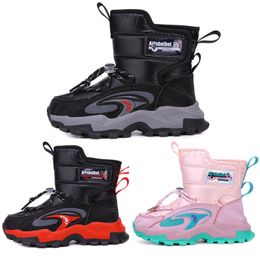 Bottes de neige pour enfants chaussures chaudes épaissies unisexe garçon fille coton cheville doux confortable décontracté imperméable chaussures d'hiver en plein air enfant en bas âge