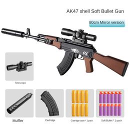 Enfants balle molle jouet pistolets M416 AWM 98K manuel pistolet Blaster lanceur jouet de tir avec coquilles fusil Sniper pour garçons en plein air meilleure qualité