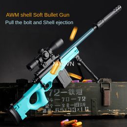 M416 AWM 98K Handleiding Kinderen Zachte Kogel Speelgoedgeweren Blaster Launcher Schieten Speelgoed met Schelpen Rifle Sniper Voor jongens Outdoor