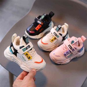 Kinderen sportschoenen nieuwe lente jongens meisjes baby peuter leer casual schoenen mode kinderen buiten zachte zool hardloopschoenen g220527