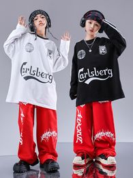 Kinderen Streetwear Girls Hip Hop Graffiti Sweatshirt Losse broek Boys Street Dance Desets Sets Kids Jazz Outfits Coole kostuums