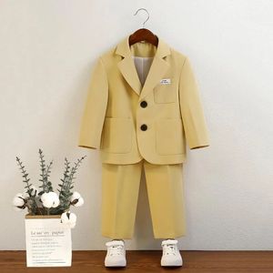 Kinderen Pakken Koreaanse Bruiloft Blazer Set voor Jongens Casual Peuter Verjaardag Pography Prestaties Kostuum Kids Schooluniform 240312