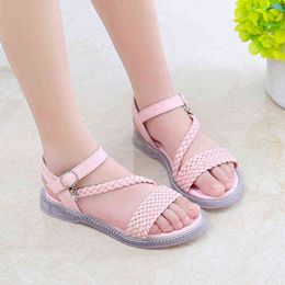 Kinderen Summer Beach Sandalen 2021 Sport Girl Sandalen Kinderen Princess Schoen Fashion Weave Sandals 3 4 5 6 7 8 9 10 11 12 -jarige G220523