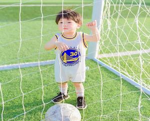 Kinderen zomer comfortabele voetbal jumpsuits rompertjes bodysuit katoen jongens pasgeboren baby babykleertjes kind jumpsuits8550112