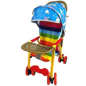 Les enfants d'été mangent en plein air chaise pliante Chariot avec tissu ombragé multi-fonction imitation rotin bébé maniabilité Poussette cool 251H