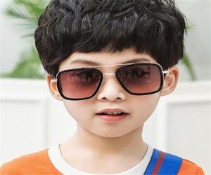 Lunettes de soleil carrées en métal pour enfants, lunettes Steampunk pour filles et garçons, nuances 2047378