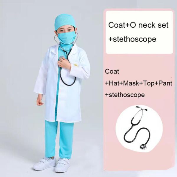 Enfants Uniforme chirurgical pour enfants infirmière infirmière travail chemise pantalon costume garçons filles cosplay halloween costumes fête d'anniversaire cadeau