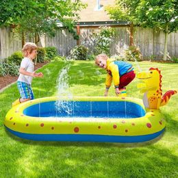 Kinderen zwembad opblaasbaar spuitbad spelen water badkuip buiten dinosaurus sprinkler spel watermat water speelgoed voor kinderen 3 240328