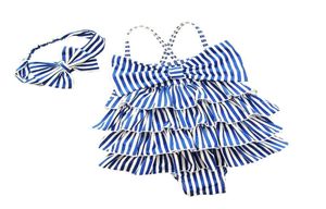Enfants maillots de bain pour filles bébé enfants plage en un morceau de maillot de bain de style marine de style bleu et de bains à rayures 29 ans Vêtements de baignade y8692436