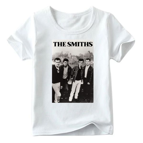 Enfants The Smiths England Rock Band Print T-shirt garçons et filles Summer Summer Sleeve White Tops Kids Casual T-shirt, OOO4176