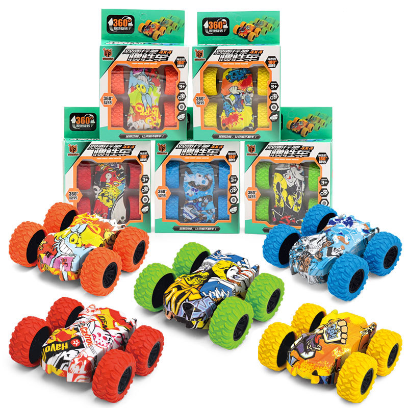 Carro de brinquedo infantil 360 Tumbling Divertido Carro de dupla face Segurança de inércia Resistente a choques Anti-queda Modelo à prova de estilhaços para crianças Divertido lado duplo