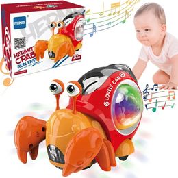 Jouet pour enfants rampant crabe marche danse électronique animaux de compagnie robo ermite crabe escargot brillant de musique léger bébé tout-petit gift 240407