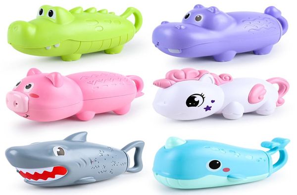 Jouets pour enfants pompant un pistolet à eau animal dessin animé requin crocodile cochon canon à eau salle de bain transfrontalière éclaboussures baleine dinosaure t2538275