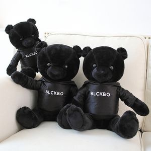 Kinderspeelgoed Gevulde dieren pluche schattige zachte nieuwe hoodie zwart zittende teddybeer