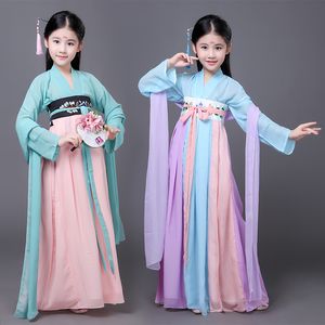 Kinderen Traditionele Meisjes Kid Oude Chinese Hanfu Jurk Kostuum Vrouw Tang Kleding voor Meisjeskostuums