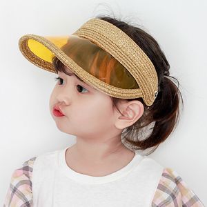 Kinderen transparante zon hoed mode jongens meisjes sunblock adumbral caps mode strohoeden kinderen strand casual haps ouder-kind cap S146