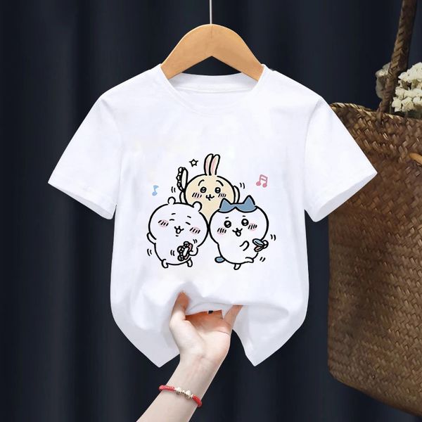 Enfants Tshirt Cchiikawas Kawaii Cartons d'enfants Tee Shirts Anime Clothes Clothes Boy Girl Tops Cute Expression Coupte à manches courtes 240510