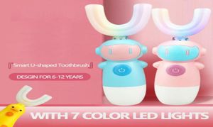 Enfants U Type de brosse à dents électrique avec lumière LED Automatique Ultra Mini Mini dent Brussage Têtes Nettoyage des dents pour les enfants52220809158797