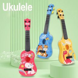 Ukelele para niños, juguetes musicales, instrumentos educativos Montessori, 4 cuerdas, guitarra pequeña, juguete musical, regalo de aprendizaje para músico 240112