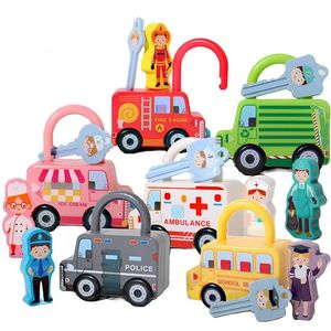 Kinderen Unlock Games Montessori Speelgoed Bezetting Kleuraanpassing Autosloten Sleutels Voor Voorschoolse Educatief Speelgoed 240321