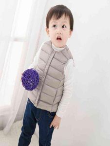 Enfants gilets hiver Ultra léger blanc vers le bas gilet manteaux garçons filles veste sans manches enfants coupe-vent chaud gilet 2111096222918