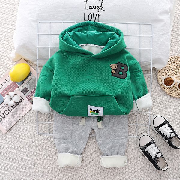 Kinder Warme Plüsch Pullover Hosen Herbst Winter Cartoon Baby Mädchen Kleidung Sets Infant Neugeborene Kleidung Kinder Mit Kapuze Sport 1-5Y