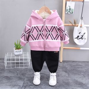 Enfants hiver mode vêtements bébé garçons filles épais sweat à capuche chaud pantalon 2 pièces/ensembles enfants enfant en bas âge vêtements infantile décontracté