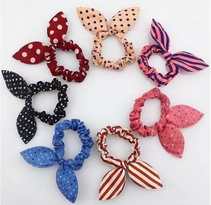 Niños mujeres banda para el cabello lindo lunares arco Orejas de conejo diadema chica anillo Scrunchy niños Cola de Caballo titular accesorios para el cabello al por mayor