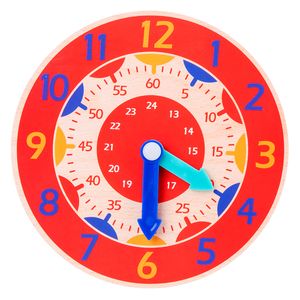 Juguetes de reloj de madera para niños, hora y minuto, segunda cognición colorida para niños, enseñanza preescolar temprana, rotafolio, el mejor de fábrica