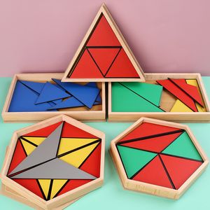 Enfants en bois éducatif Montessori coloré triangles constructifs matériel