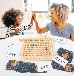 Niños de madera multiplicación de matemáticas ayuda para enseñanza mesa de conteo juego de matemáticas Juguetes educativos de Aprendizaje Temprano