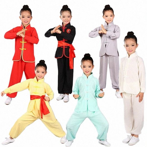 Niños Wushu Ropa Niña Niño Chino Tradicial Kung Fu Uniforme Niños Tai Chi Ropa para Hombre Tang Taiji Ropa 89 t0ah #