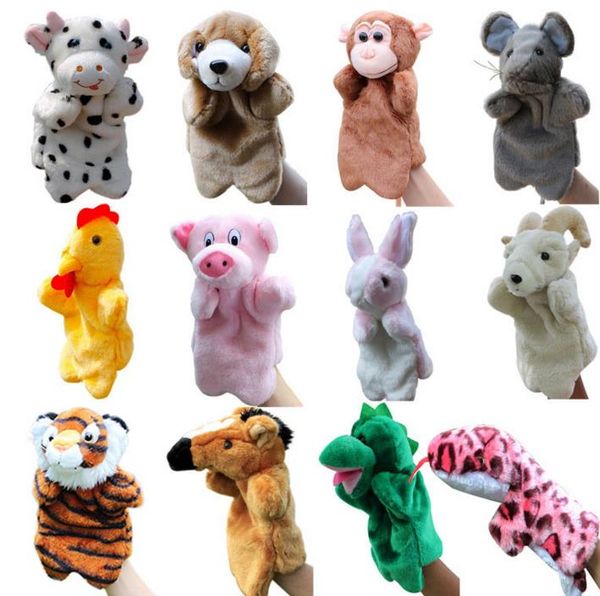 Enfants Zoo En Peluche Jouet Animal Main Gant Marionnettes Bande Dessinée Histoire D'apprentissage Enfant Fête De Noël faveur cadeau scène performance accessoires drop shipping