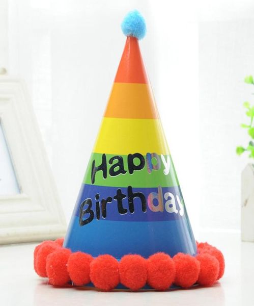 Sombrero de cumpleaños para niños039s, sombrero de fiesta de cumpleaños, vestido, suministros para fiestas, sombrero de papel de dibujos animados3767715