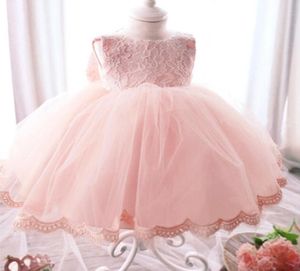 Robe de soirée pour enfants 039s Robes de fille Robe de bal Robe de princesse avec nœud en dentelle rose pour fête de mariage Pageant Enfant en bas âge enfants naissanceda8378997