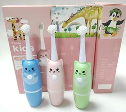 Brosse à dents électrique pour enfants, motif de dessin animé, avec tête de remplacement souple, ménage 4509817