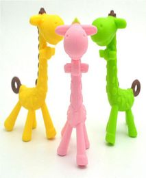 Enfants039S Girafe Teether Baby Griding Food Grade dents Sticks All Silicone Toy Pice Teether2017208