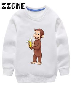 Enfants039s Sweats à capuche Enfants Curieux George Monkey Mute Cartoon Sweatshirts Baby Cotton Tops Tops Girl Boy Automne Clotheskyt59595583