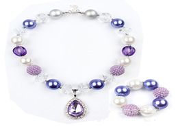 Children039s Sieraden Hele Snoep Kleur Kraal String Verse Armband Mooie Parel Set Ketting Met Grote Kleine Kralen Voor Hal5649270